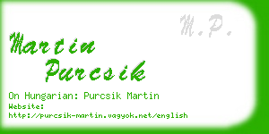 martin purcsik business card